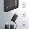 AXAGON EEM2-SB2 Obudowa zewnętrzna aluminiowa bezśrubowa USB-C 3.2 Gen 2 - M.2 NVMe / SATA SSD 30-80mm ALU pudełko czarne + USB-A - USB-C redukcja